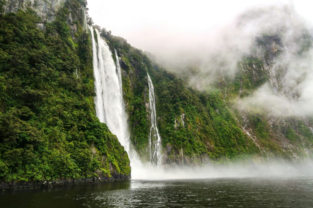 waterfall at milford sound